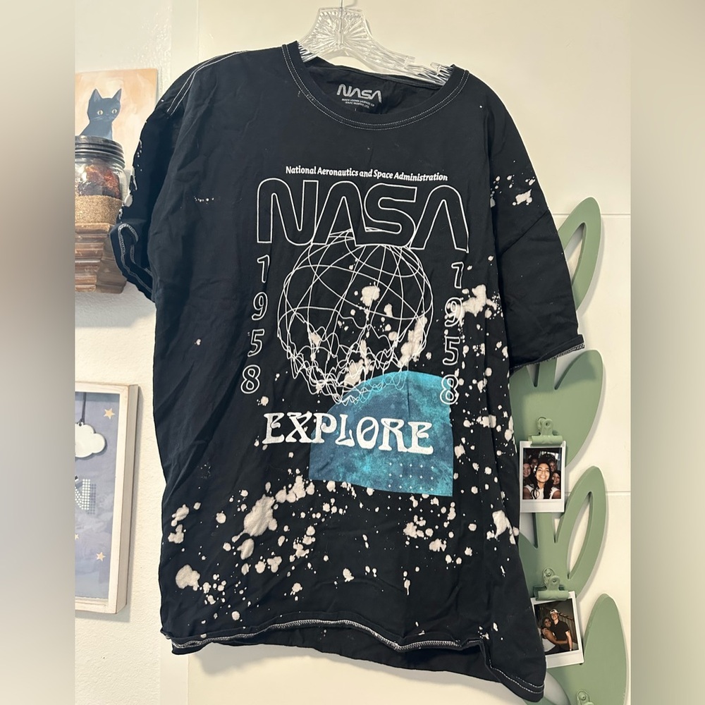 NASA Bleach Splatter Graphic Tee